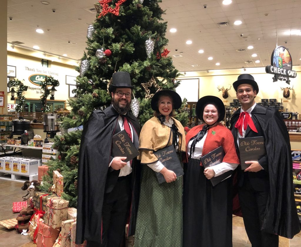 Singing for shoppers at Cabela's in Scarborough, ME.