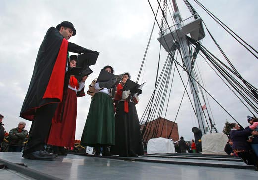 Boston Carolers perform at USS Constitution