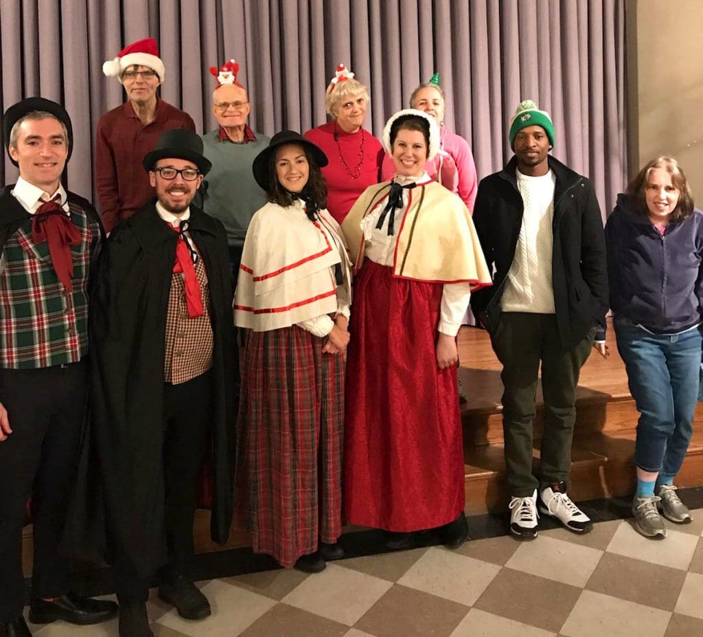 Performing for a Christmas party at the NWW Committee Home in Newton, MA.