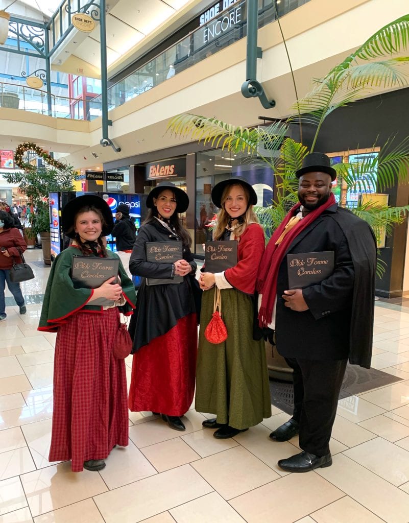 Here are our carolers at The Shoppes at Buckland Hills in Manchester, CT.