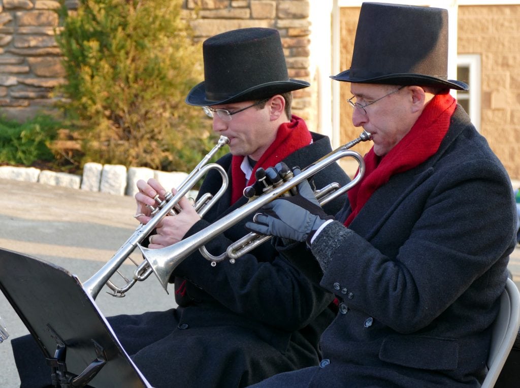 Herb Payung and Paul Chepolis perform at the Snow Forge Winter Festival.