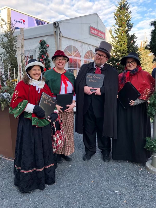 The carolers perform at the Oakbrook Center in Oak Brook, IL.
