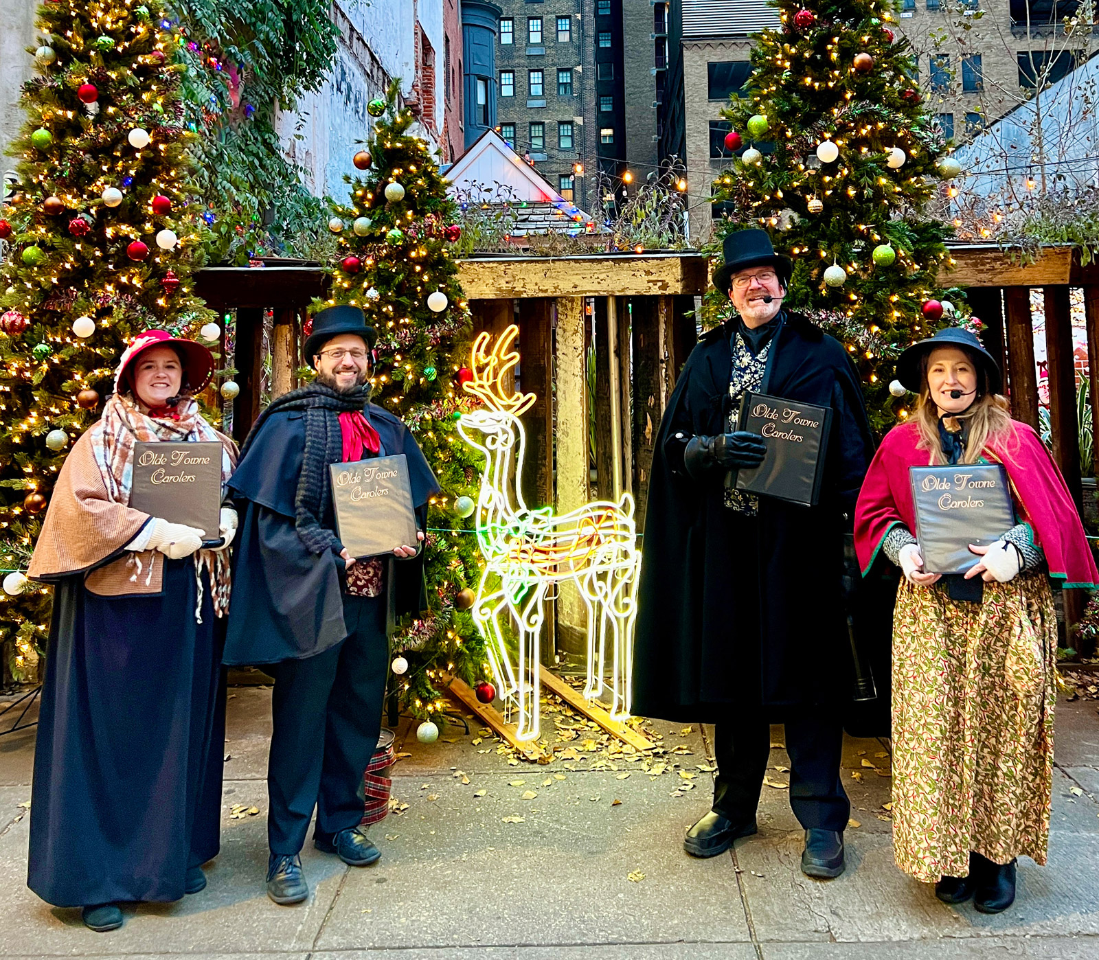 Christmas carolers in Philadelphia, PA