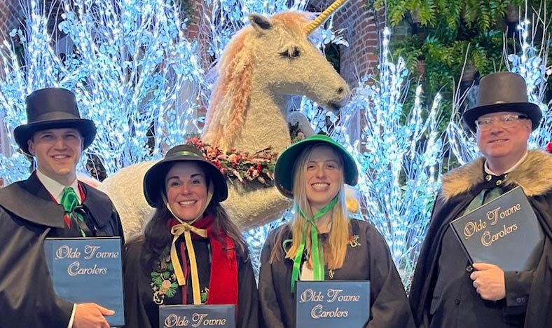 Christmas carolers at Phipps Conservatory