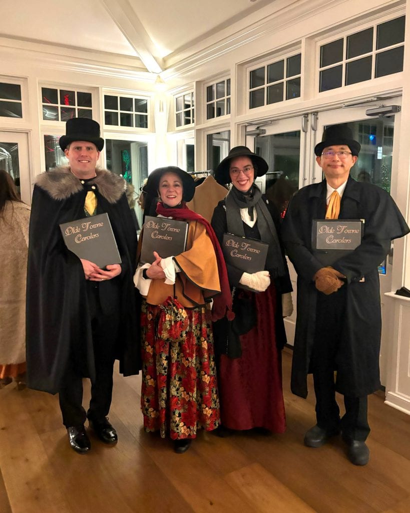 Caroling for a wedding at Birkby House, an event venue in Leesburg, VA.