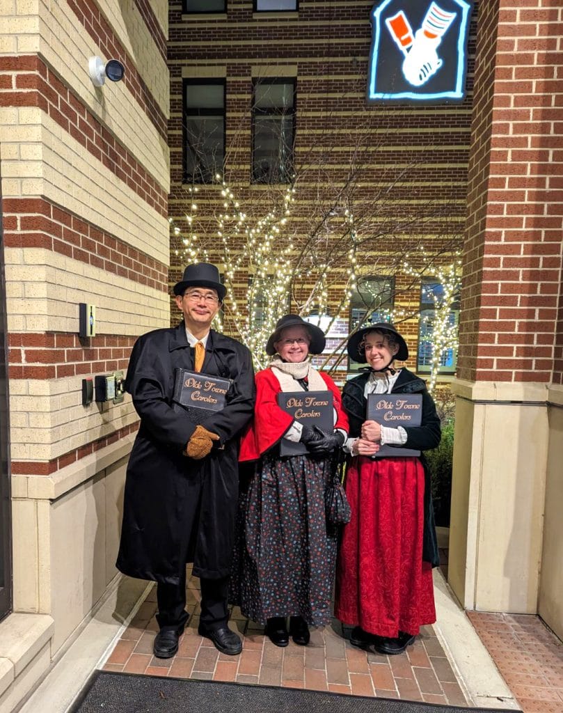 The carolers sing for a charity event for the Ronald McDonald House in Baltimore, MD.