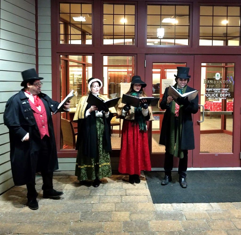 Entertaining outside the Hardyston, NJ police station during Hardyston's tree lighting festivities.