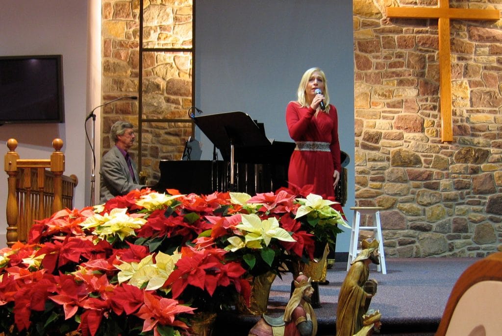 Performing for the Christmas Eve service at Swamp Mennonite Church in Quakertown, PA.