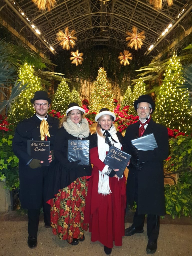 The carolers at Longwood Gardens in 2022.