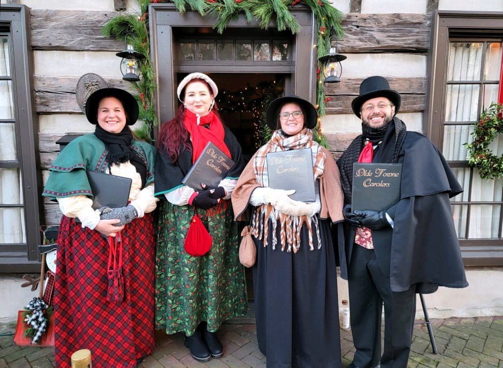 Performing carols for the Marietta Candlelight Tour of Homes in Marietta, PA.