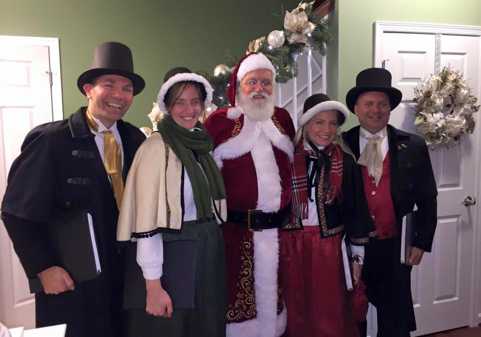 Santa Claus with our carolers at a private party in South Philadelphia.