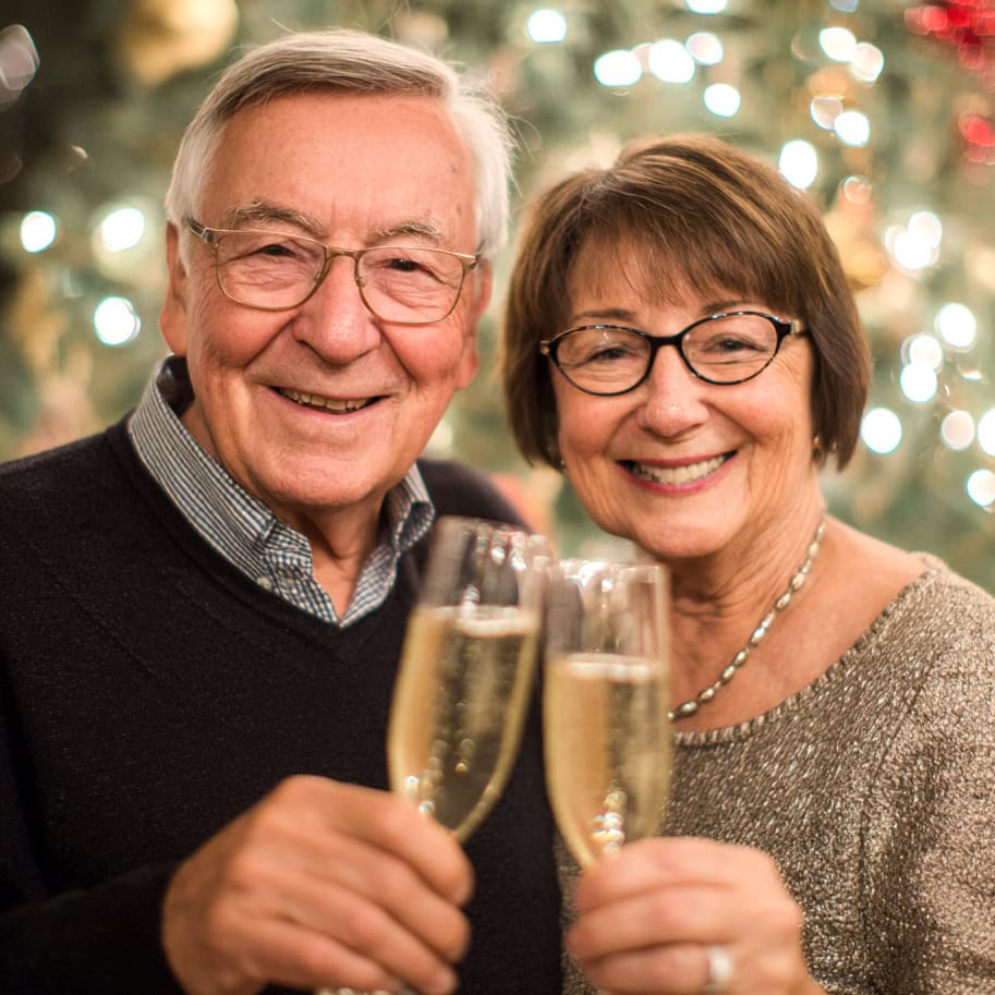 Happy couple at Christmas